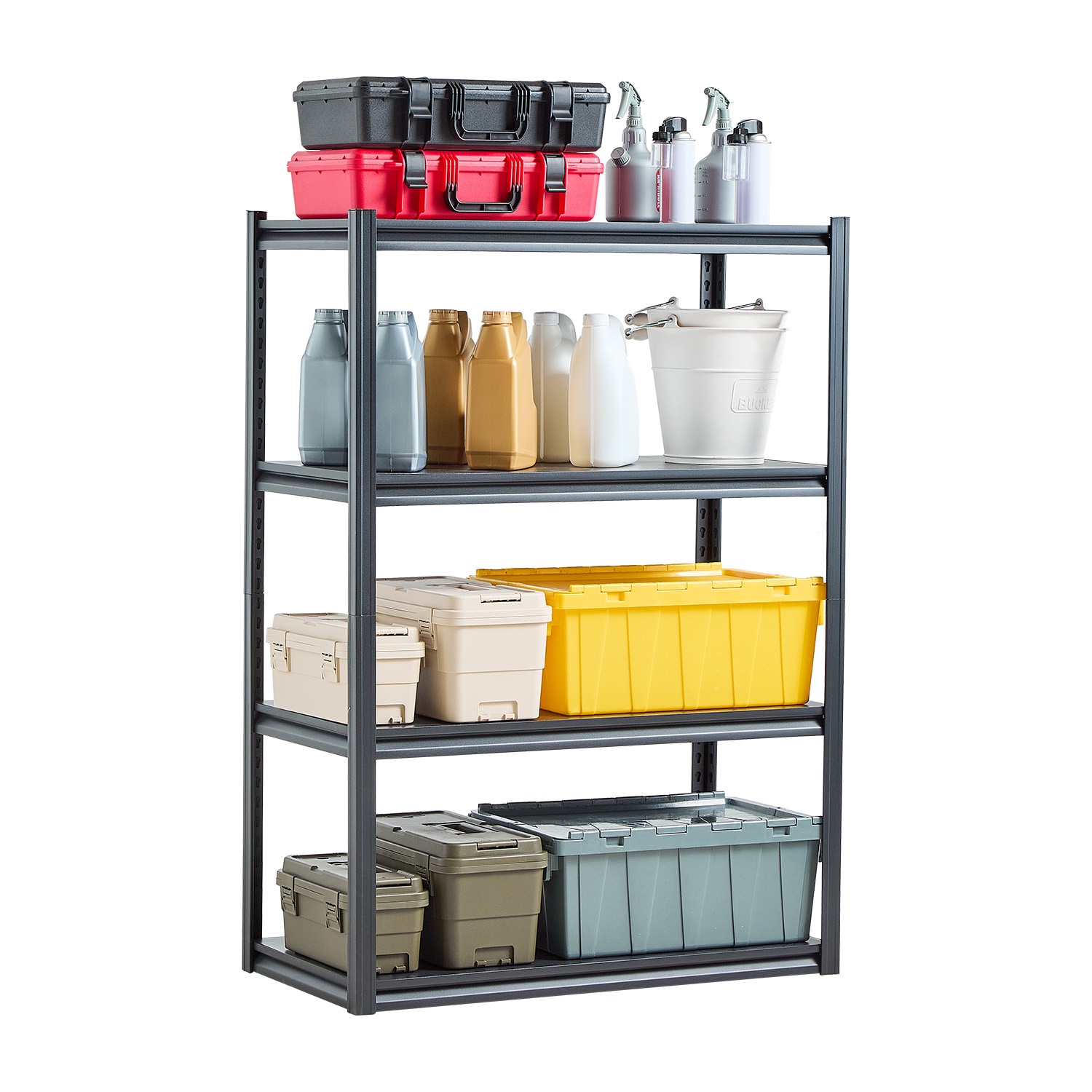 4-tier Garage Storage Shelving Heavy Duty Metal Shelving Unit_voghion.com